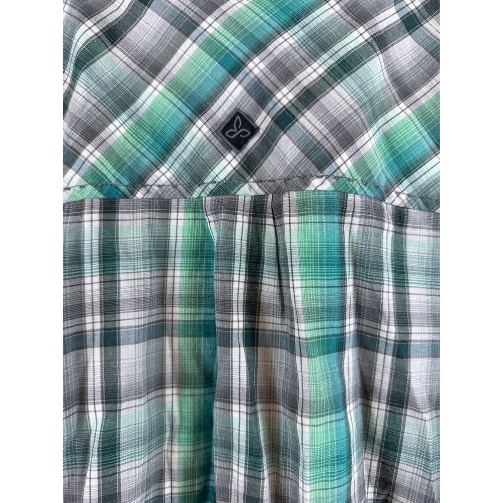 Prana Slim Fit Plaid Button Up Short Sleeve Casual Shirt‎ Men's Size Large - Picture 6 of 6